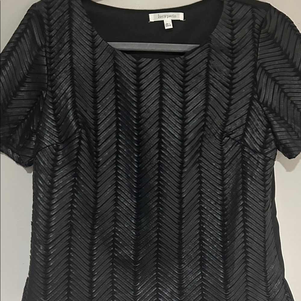 Lucy Paris Chevron Black Blouse